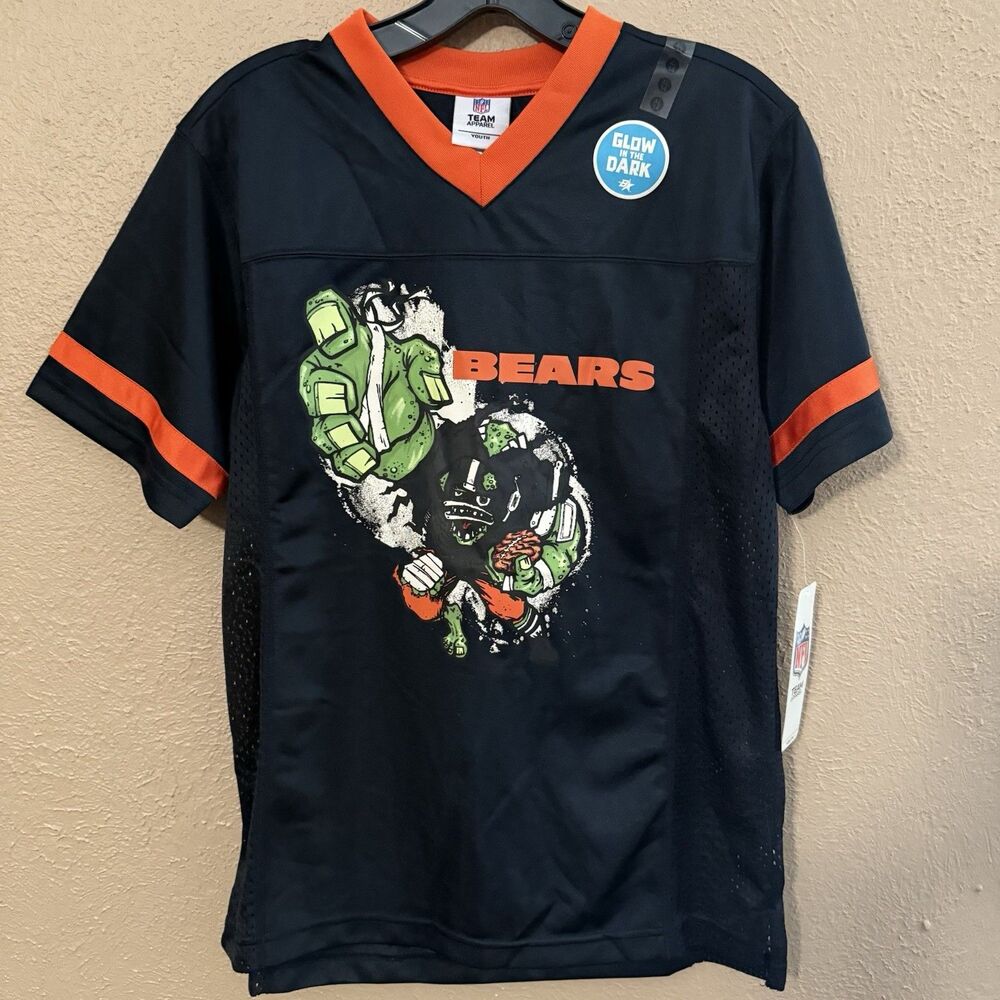Chicago Bears Jersey Youth XL (14) Blue NFL Team Apparel Glow In Dark